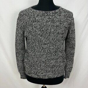 Brandy Melville Black White Heavy Knit Pullover Slight Boatneck Sweater One Size